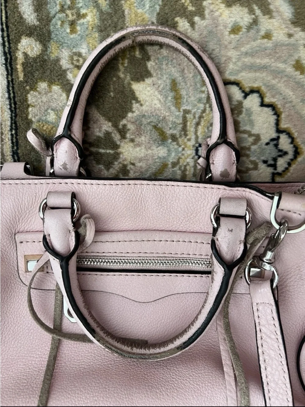 Rebecca Minkoff Blush Pink Leather Mini small Satchel bag handbag used!!!